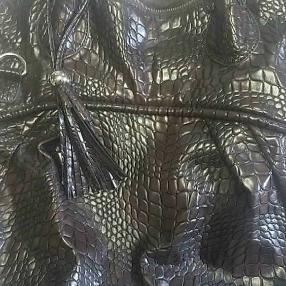 Large L.Credi Alligator Texture Purse Tote LCpurs2 - Picture 3 of 9